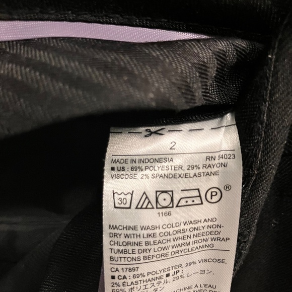 Banana Republic Factory Washable Logan Classic Black Tailored Trouser Pant - Picture 8 of 8